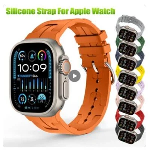 Single Tour iWatch Band Silicone Strap for Apple Watch Series 9 8 7 6 5 4 3 SE - Picture 1 of 23