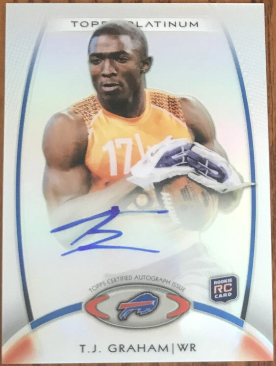 2012 Topps Platinum Rookie Autographs Refractors T.J. Graham #154 Buffalo Bills - Image 1 of 2