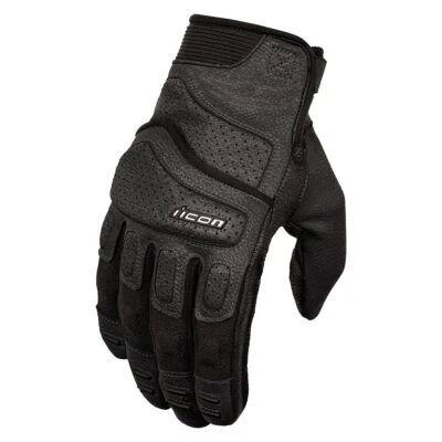 Guantes cortos de motocicleta Icon Superduty 3 - negros Foto 1 de 4