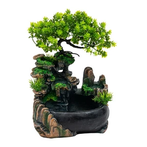 Tabletop Fountain Decor Indoor Rockery Desktop Mountain Waterfall Ornament w/LED - Picture 1 of 12