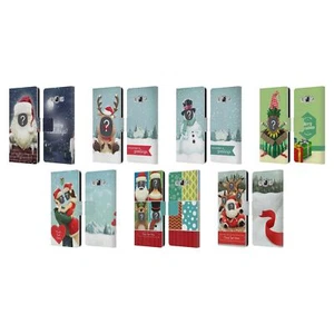 CUSTOM CUSTOMIZED PERSONALIZED CHRISTMAS LEATHER BOOK CASE FOR SAMSUNG PHONES 3 - Picture 1 of 13