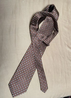 Corbata para hombre 100 % seda Campia Moda naranja negro gris diseño octágono geométrico Foto 1 de 4