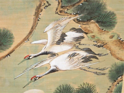 中国水彩风景画起重机丝绸 — 第 1/4 张图片