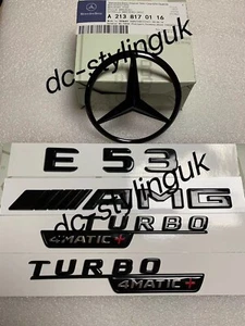 Gloss Black Rear Star Badge & Emblems for Mercedes E53 AMG W213 2016+ Saloon - Picture 1 of 1