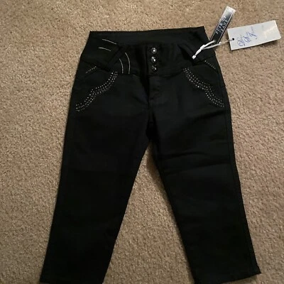 NWT Diva star Jeans Style DSJ-B2284 colombian  Design Push Up capris -size 1 - Image 1 of 4