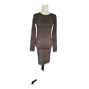 Revolve Thatcher Collection Bodycon Dress Long Sleeves Abstract Pattern M-L - Picture 1 of 13