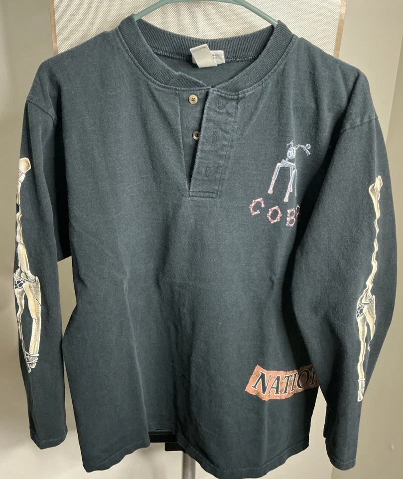 Винтажная футболка 90-х Nationwide C O B B BIKER BASTARDS размер M с длинным рукавом - Изображение 1 из 4