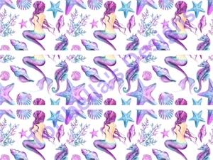 Mermaid Under The Sea Party Edible Image Edible Cake Topper Cake Side Borders - Picture 1 of 3