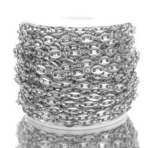 1meter Coffee Bean Chain Gold Silver Color Chains Necklace DIY Jewelry Findings - Picture 1 of 14