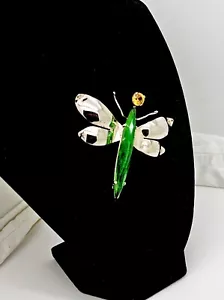 VINTAGE JOLLE STERLING SILVER MOUNTED RHINESTONE DRAGONFLY PIN,BROOCH,2 3/4" - Picture 1 of 10