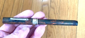 Unmarked Vintage Fountain Pen w 14K Nib Orange Color 5 3/8" Unrestored - Picture 1 of 15