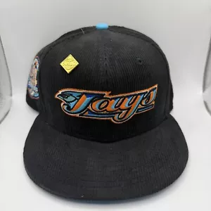 New Era 59Fifty Toronto Blue Jays 30th Season Corduroy Black Fitted Hat 7 1/8 - Picture 1 of 7