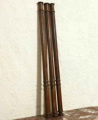 3 Baluster groove carving wall column 25" - Antique french architectural salvage Cover