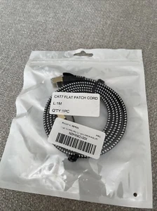 Cat7 Ethernet Flat Cable RJ45 Gigabit Lan Network Patch Cord. 1m - Picture 1 of 1