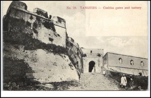 Tangiers Gibraltar Postcard ~ 1910/20 Cashba gates an battery Burg ungelaufen - Picture 1 of 1