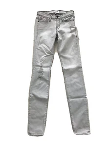 Frame Denim Womens Sz 24 Le Skinny De Jeanne Gray Distressed Jeans - Picture 1 of 8
