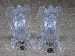 Lead Crystal Angel Candle Holders DePlomb Candlestick 24% Lead Crystal USA - Picture 1 of 7