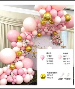 Luftballon Set Geburtstag Party Baby Shower Hochzeit Ballon Weiß/Rosa 126 Teile - Bild 1 von 1