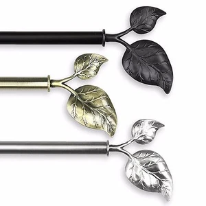 Leaf 3/4” Adjustable Window Drapery Curtain Rod 18"-170" (5 sizes, 3 colors) - Picture 1 of 7