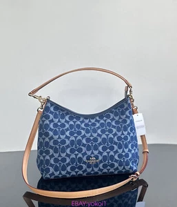NWT Coach Laurel Shoulder Bag In Signature Denim CY702 Women's Bags - Picture 1 of 9