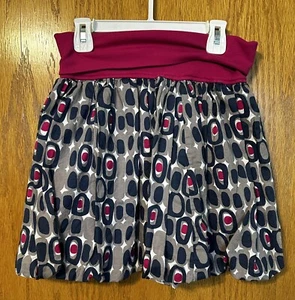 Mini Boden Girls Summer Abstract Pink Grey Navy Skirt Size 13-14 - Picture 1 of 3