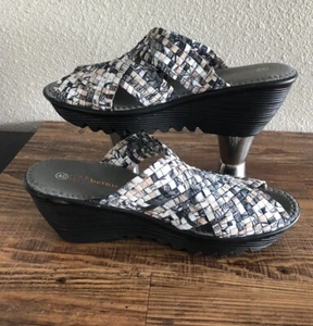 Bernie Mev women's Chick weave peep toe slide Wedge Sandal US 9. 5-10, EU 40 EUC - Picture 1 of 19
