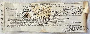 Steuerbeleg des Axtes Provinz Ascoli um 1850 handschriftliche Notizen - Bild 1 von 2