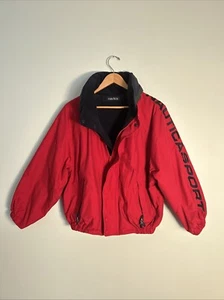 Nautica Jacket - Vintage Red Reversible Men's Small Coat Stowaway Hood Logo - Imagen 1 de 9