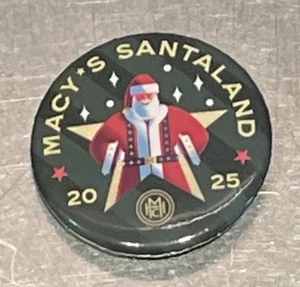 2025 Macy's Santaland NYC SANTA CLAUS Pin Button 1” Thanksgiving Parade New York - Picture 1 of 5