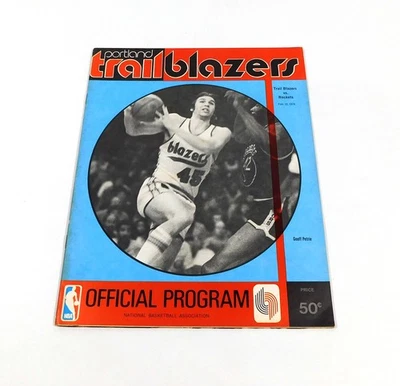 1973-74 Houston Rockets at Portland Trail Blazers NBA Basketball Program 2-10-74 - Image 1 of 2