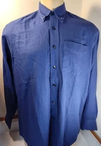 Cutter & Buck Shirt Medium M Long Sleeve Button Up Blue Black Geometric - Picture 1 of 8