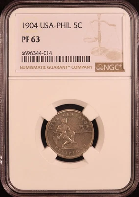 1904 U.S. Philippines Proof Five Centavos - NGC PF63 - Rare Mintage of 1,355! - Image 1 of 4