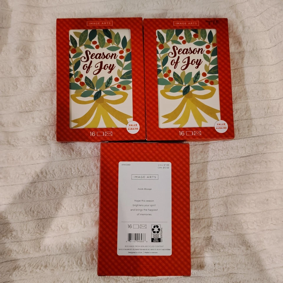 Image Arts Tarjetas de Navidad Temporada de Alegría Paquete de 16 ENVÍO RÁPIDO GRATUITO EN CAJA NUEVO ✈ Foto 1 de 1