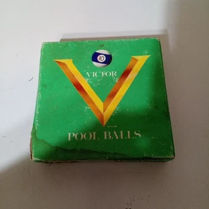 Set of 16 Victor Miniature Small Mini Pool Balls Billiard 1 1/4" Original Box - Picture 1 of 5