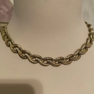 Vintage Coro Signed Gold Tone Necklace Leaves Branches Flower Extender Stunning - Picture 1 of 6