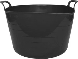 black extra large 76l flexi tub bucket trug storage flexible basket heavy duty - Picture 1 of 6