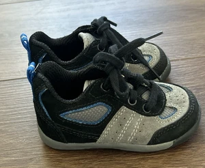 Stride Rite Toddler Boys Tennis Shoes Sneakers Black Gray Size 2 Lace-Up - Picture 1 of 12