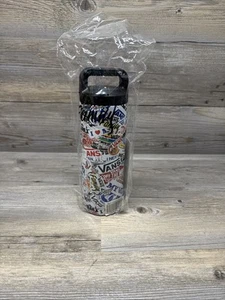 Vans Off The Wall Water Bottle Exclusive Print Stickers Stainless Steel New - Picture 1 of 6