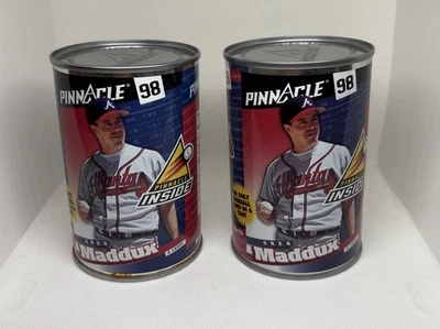 Vintage 1998 Pinnacle Inside Greg Maddux MLB Card Cans 6 Pack & 10 Pack - Image 1 of 4