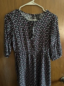 Girls Forever 21 Black Floral Ruffle Summer Dress Size 13/14 - Picture 1 of 3