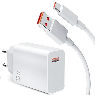 Chargeur Rapide 33W + Câble pour Redmi Note 14 13 12 Redmi A5 14C 13C Xiaomi 15
