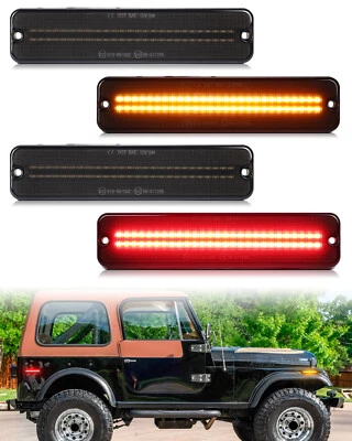 Front Rear Fender LED Side Marker Lights For Jeep Cherokee CJ5/6/7 J10/20 Pickup Foto 1 de 4