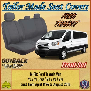 Tailor Made Grey Canvas Seat Covers for Ford Transit Van from 04/1994 to 08/2014 - Picture 1 of 11