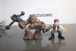 Star Wars Galactic Heroes Han Solo y Chewbacca Wookie con Bowcaster Lote - Imagen 1 de 3