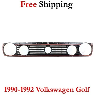 For 1990-1992 Volkswagen Golf Grille Front Black Plastic VW1200107 Foto 1 de 4