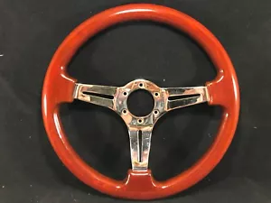 Japan Brown Chrome Spoke steering wheel 13.75" (Used) #0053 - Picture 1 of 11