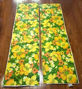 2 MOD Chaise Lounge Outdoor Cushions 70" x 19" Bright Florals MCM Prop Decor - Picture 1 of 12