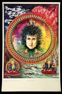 Póster Bob Dylan Tierra Agua Fuego Aire Luz Negra 1969 Wespac Buen Estado - Imagen 1 de 1