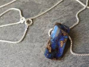 Collier, pendentif, argent, avec une grande opale boulder d’Australie - Imagen 1 de 12