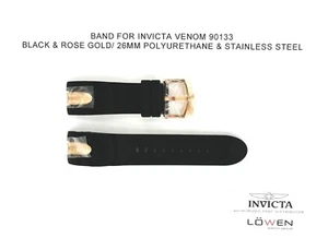 Authentisches Invicta Venom 90133 Schwarz & Roségold Polyurethan 26 mm Uhrenarmband - Bild 1 von 3